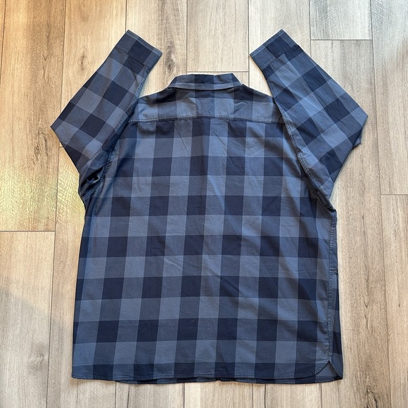 Levi Men's Plaid Button Down Long Sleeve Shirt Blue XXL Blue Navy Plaid - Picture 3 of 10